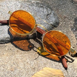 Men's Wood Blue Light Blocking Glasses, Bamboo Wood Polarized Sunglasses, Amber Max 98 % Nighttime Glasses Gift for Him, Screen Time Relief