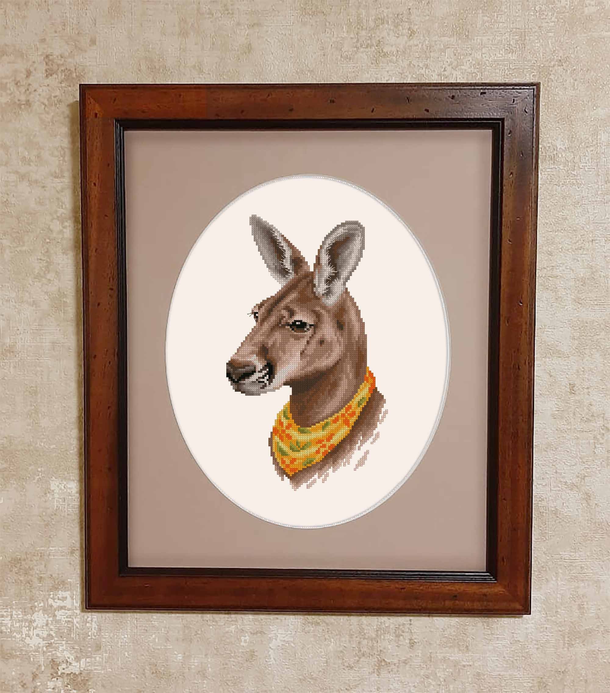 Kangaroo cross stitch pattern Pet portrait Instant download Etsy