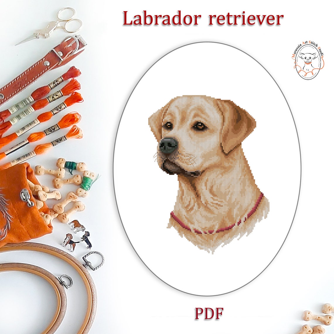 Labrador retriever cross stitch pattern Instant download PDF | Etsy
