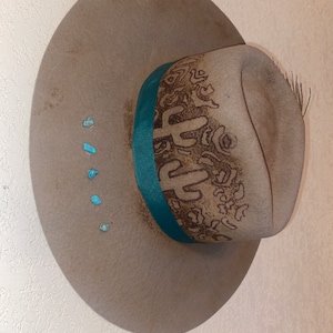 Custom Burned Western Hat