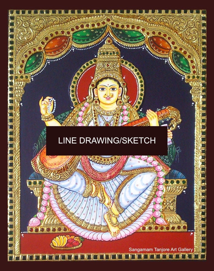 Buy Tanjore Art Coloring Pages Digital Tanjore Art Peacock Online in  India  Etsy
