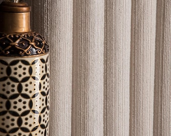 Luxury Off White Cream Curtains for Livingroom , Textured Neutral Modern Window Drapes