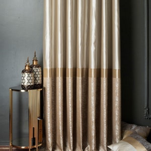 Cream and gold curtain cheap fabric
