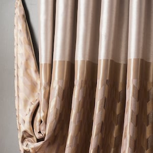Cortinas de tela estampada a rayas para dormitorio, sala de estar, color crema, dorado, gris, negro, plateado, azul marino, tamaño de lujo personalizado