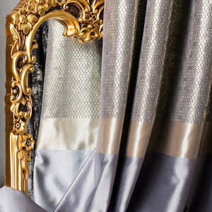 Panel de cortinas estampado tela a rayas dormitorio sala de estar oro gris negro azul marino plata crema tamaño de lujo personalizado drapeMother&#39;s Day Gift