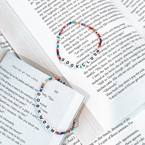 Bookworm // Bookclub Bracelets | Beaded Bracelets | Book Lovers Bracelet | Bookish Gifts