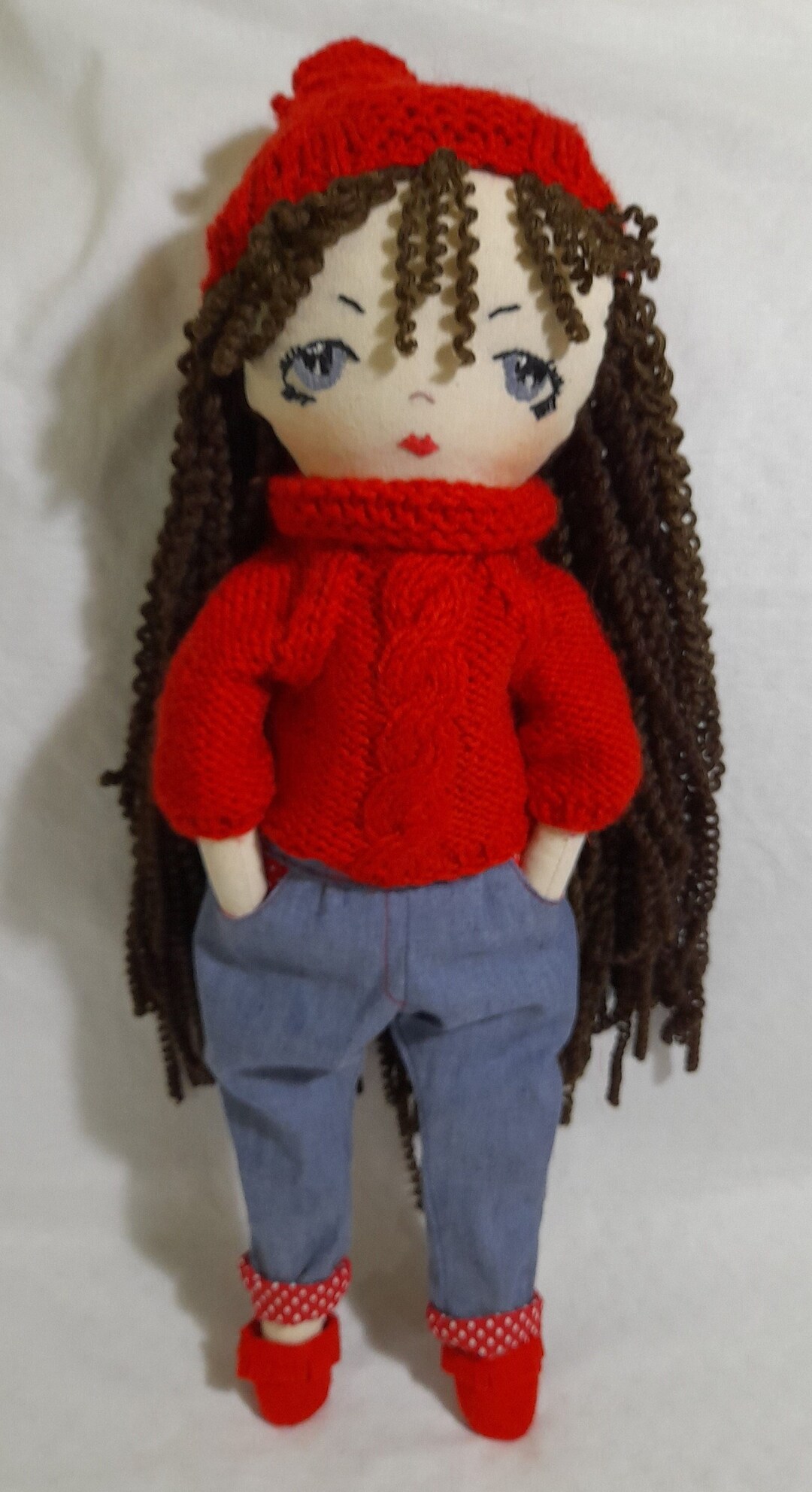 Christmas Doll Christmas Toy Dollskids Xmas Giftkids Ragdoll Etsy