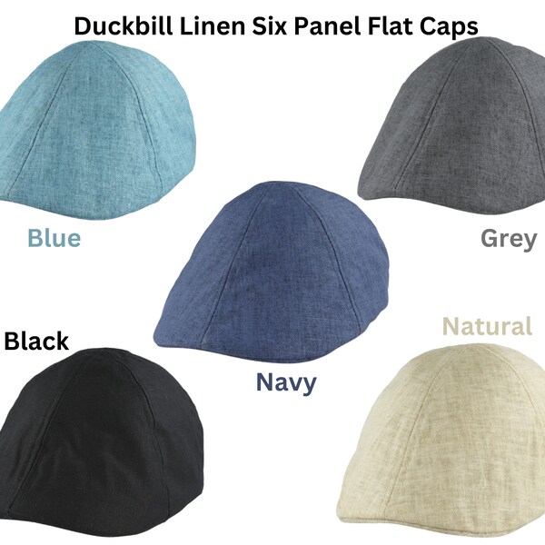 Men's Duckbill Linen Six Panel Flat Cap for Classic Style, Duckbill Linen Six Panel Flat Caps: Classic and Stylish Headwear Timeless Look