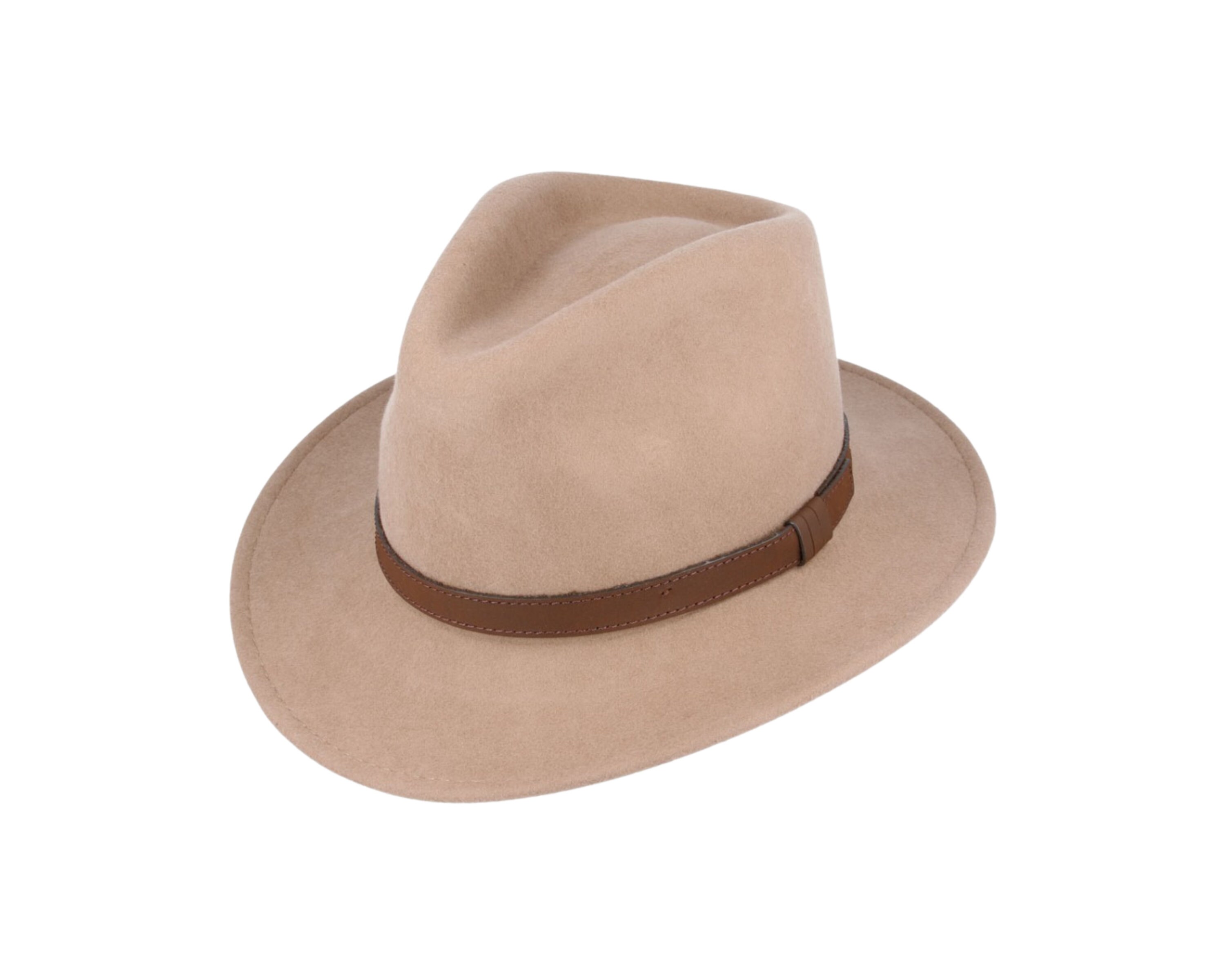 Unisex Fedora Leather Band Hat Wool 