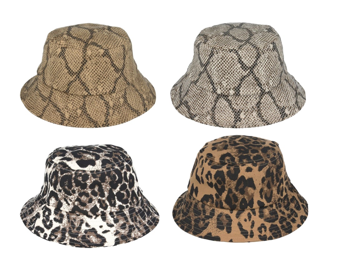 Women Bucket Hat Animal Print Bucket Hat Snake Print Bucket Etsy