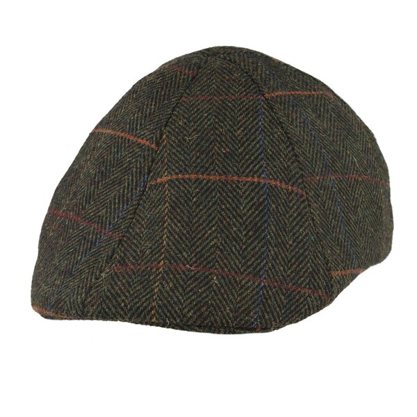 Casquette plate G&h windowpane fusion, luxe matelassé en mélange laine-polyester.