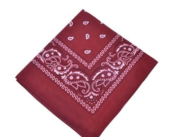 Burgundy Cotton Paisley Bandana