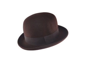 Unisex Black Wool Bowler Hat: Soft, Crushable Classic Style Provides Timeless Elegance and Vintage Comfort for Men and Women