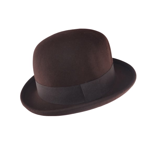 Unisex Black Wool Bowler Hat: Soft, Crushable Classic Style Provides Timeless Elegance and Vintage Comfort for Men and Women