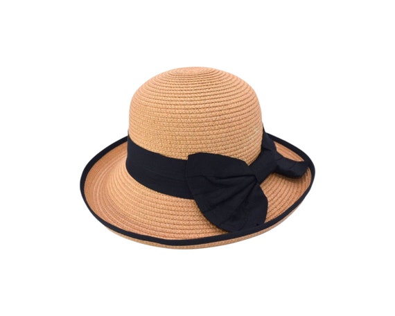 Women Straw Summer Hat, Ladies Summer Hat, Fashion Bow Round Crown Upturned Bow, Stylish Sun Hat, Beach Hat, UV Holiday Fashion Cute Gift