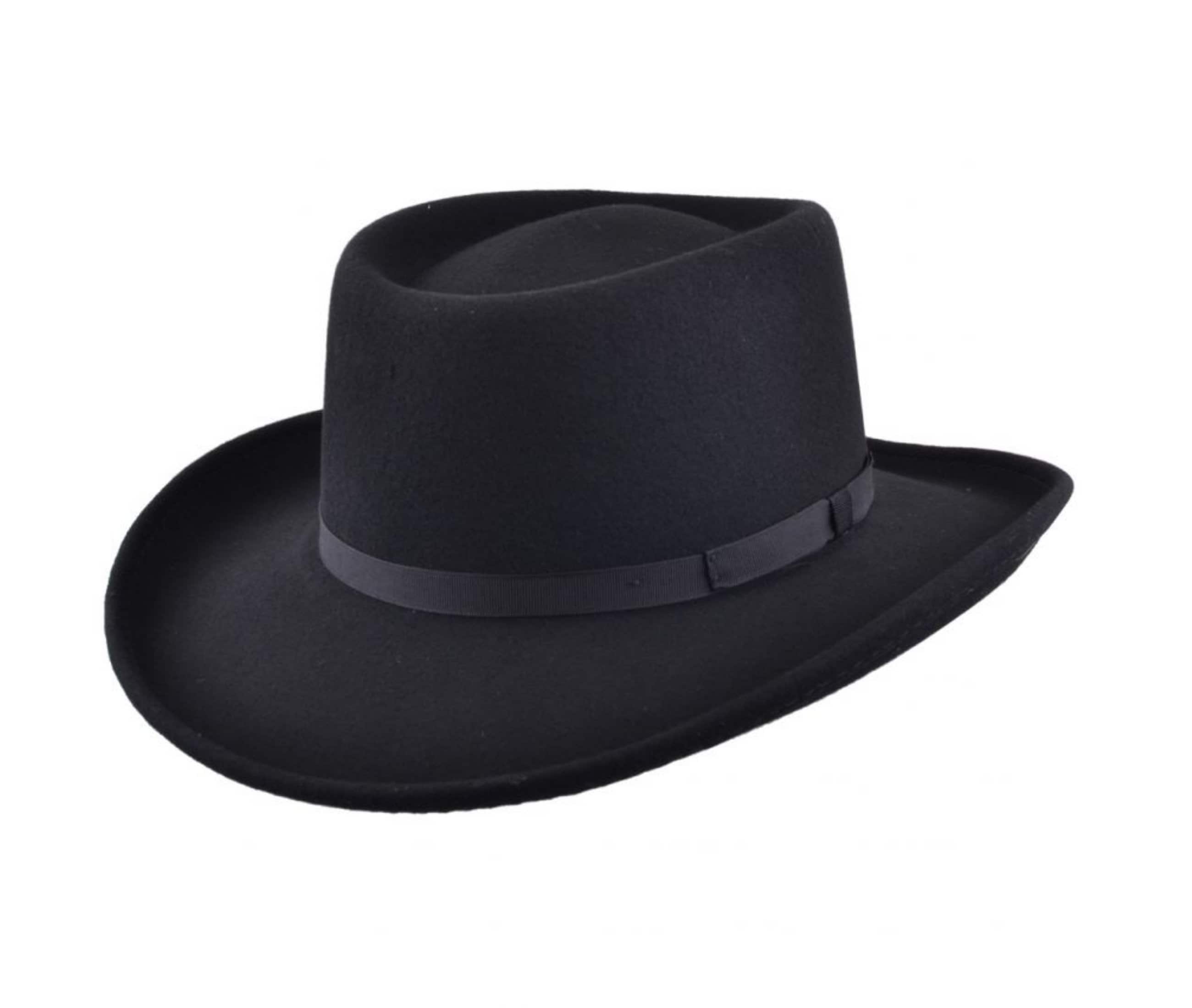 black gambler hat