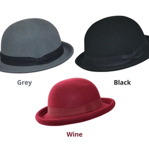 Bowler Hat: Classic and Stylish Soft Crushable Wool Bowler Hat with Small Brim - Perfect for a Timeless Look