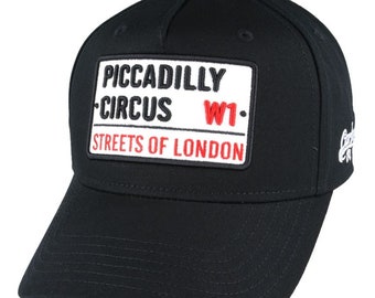 City Energy: Black Piccadilly Circus Baseball Cap - London Cap - Embrace the Urban Spirit