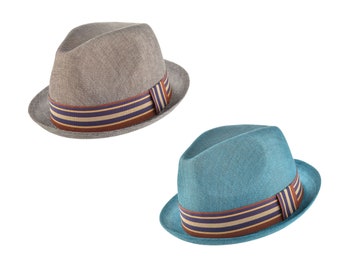 Colorful Unisex Summer Trilby Hat: Stylish Sun Protection for Men and Women at the Beach and On Vacation