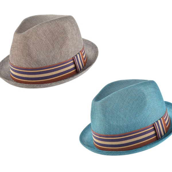 Chapeau trilby d'été unisexe coloré : protection solaire élégante pour hommes et femmes à la plage et en vacances