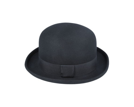Black wool bowler hat hotsell