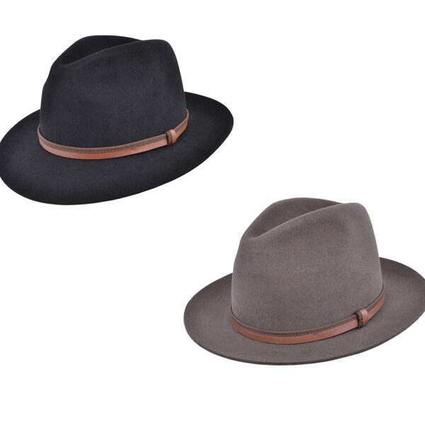 Gladwin Bond Handgemaakte Snap Brim Fur Felt Fedora: klassieke elegantie voor mannen en vrouwen