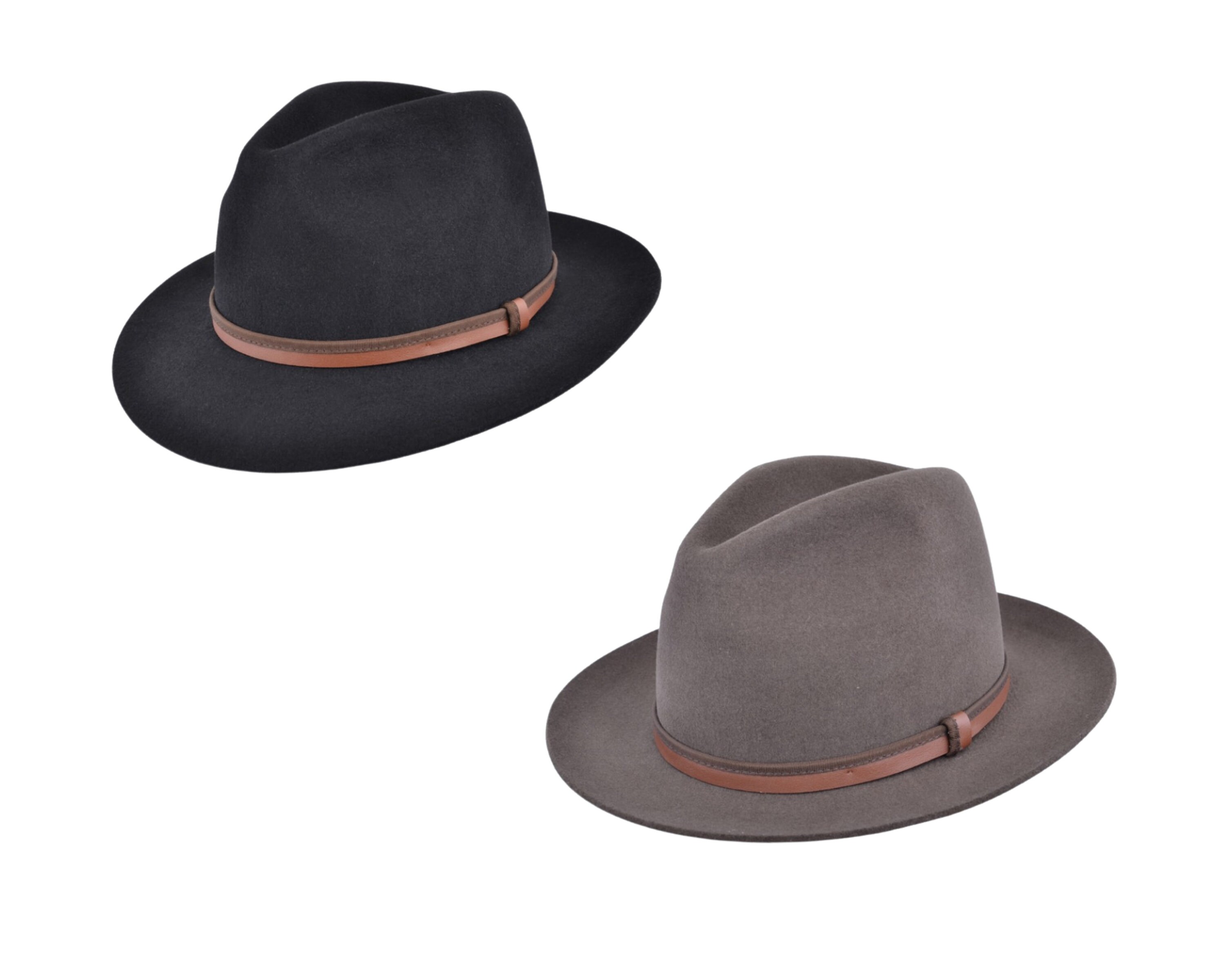 Gents Black Fur Felt Hand Made Wider Brim Felt Fedora Trilby Hat With Band Gents Black Fur Felt Hand Made Wider Brim Felt Fedora Trilby Hat With Band