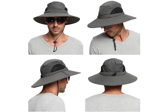 Unisex Safari Lightweight Wide Brim Mesh Bucket Hat, Custom Mesh