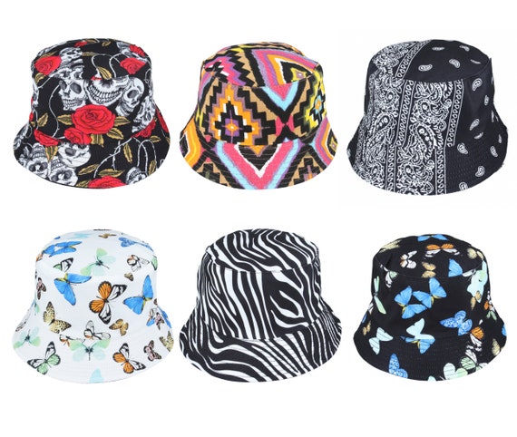 Reversible Bucket Hat, Pattern Print Bucket Hat, Colourful Unisex Bucket  Hats, Stylish Unisex Reversible Bandana Bucket Hat, Fisherman Caps - Etsy  Sweden