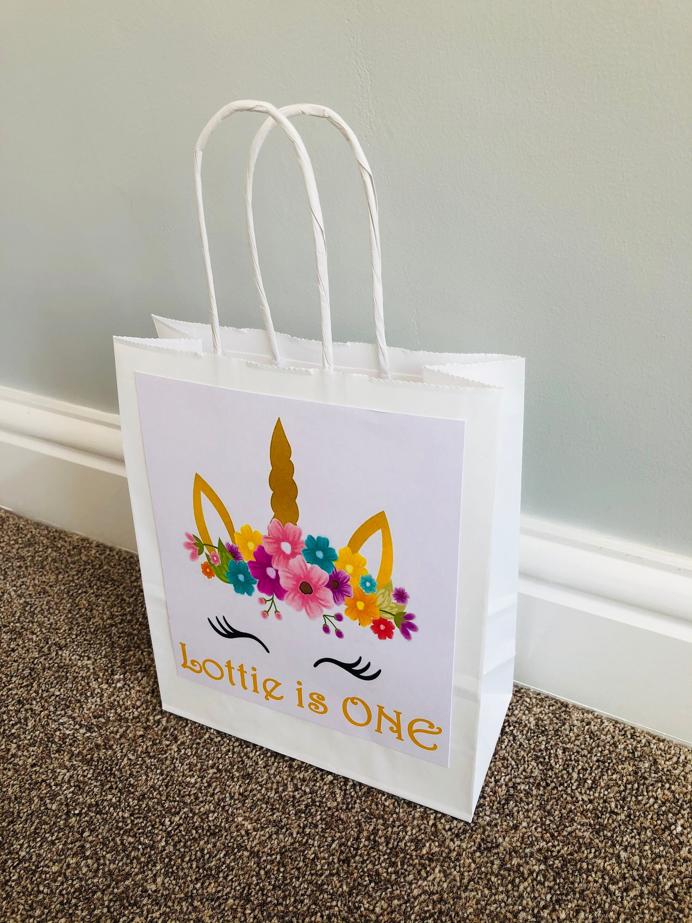 Personalised Unicorn Party Bags Personalised Gift Bags Kids Etsy
