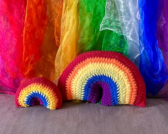PRIDE Crochet Rainbow Pillow