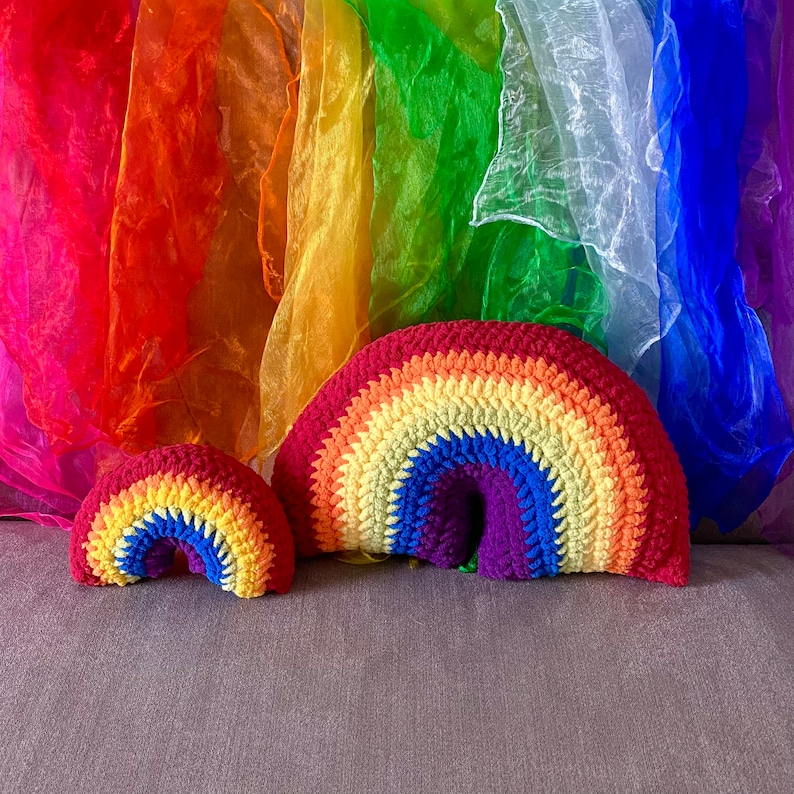 PRIDE Crochet Rainbow Pillow image 1