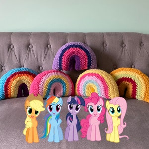 My Little Pony Rainbow Crocheted Pillow Cushion Stuffie Stuffy Toy