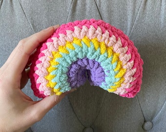 Crochet Rainbow Toy Stuffie - Bright Punky Pink - Little Rainbow Stuffy