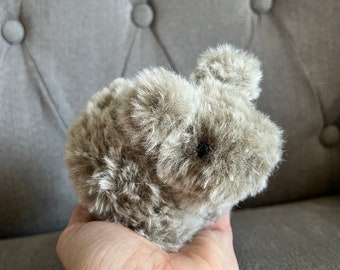 Chinchilla Silver Gray Baby Fuzzy Lop Plush Bunny Rabbit Simple - Realistic - Fluffy - Furry - Lovey