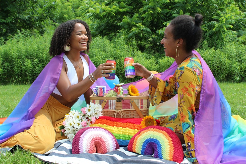 PRIDE Crochet Rainbow Pillow image 5