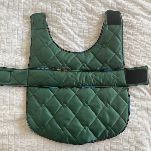 Bottle Green Water Resistant Quilted Dog Coat with a Warm Fleece Lining PLEASE READ DESCRIPTION