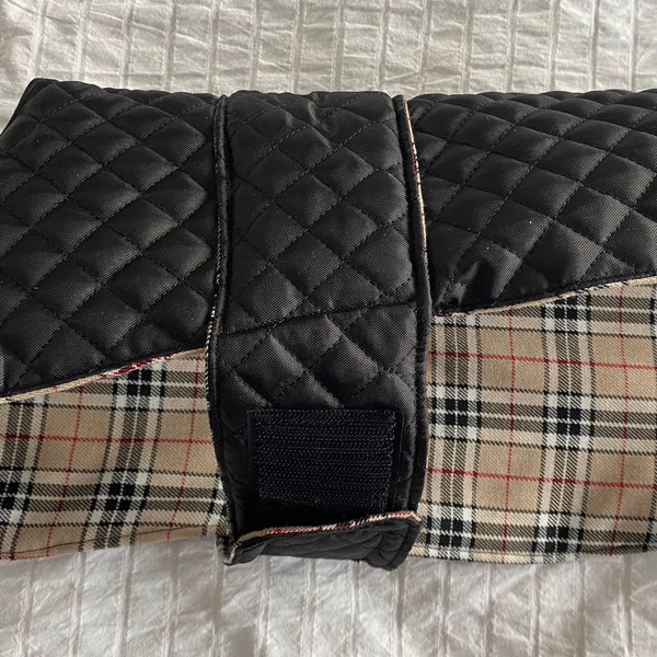 Reversible Water Resistant Quilted Dog Coat with a Fleece Checkered Lining *PLEASE READ DESCRIPTION *