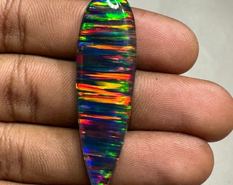 Excellent Quality Gilson Aurora Opal Gemstone Welo Fire Opal Black Ethiopian Opal Cabochon Aurora Opal Doublet Loose Stone Use For Jewelry