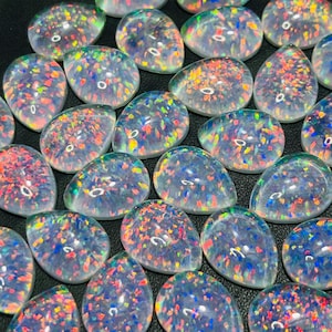 AAA+ Grade Aurora Opal Teardrop Shape Gemstone Lot, Opal Cabochon Lot, Gilson Opal, Fire Opal, Welo Opal, Calibrated Opal, Opal For Jewelry.