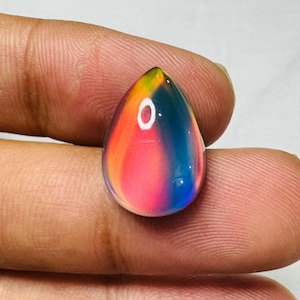 Wonderful Rainbow Fire Aurora Opal Cabochon Loose Gemstone, Opal Gemstone, Handmade Opal, Healing Crystal, Doublet Opal Size:- 17X11X5 Mm.