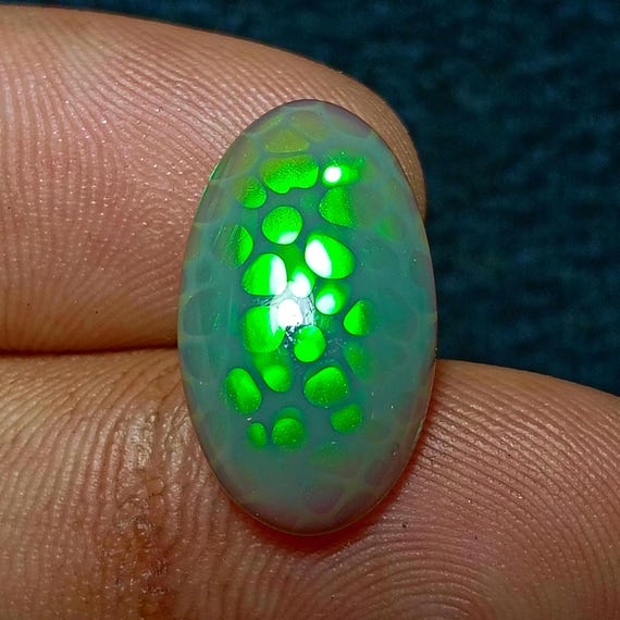CT Honeycomb Fire Ethiopian Oval Opal Cabochon Size: 20X12X6