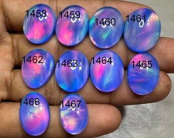 Cabochon a doppietto di opale Aurora AAA, pietra preziosa lucidata per gioielli in argento