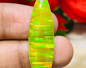 Brilliant Aurora Borealis Opal, Opal Teardrop Gemstone, Size - 38X12X6 Mm, Loose Opal Stone, Fire Opal, Opal For Jewelry.