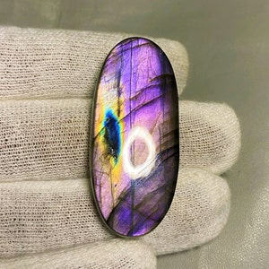 Top Quality Multi Purple Flashy Fire Labradorite Oval Shape Cabochon Loose Gemstone Size 49X21X8 MM Labradorite For Making All Jewelry.!!