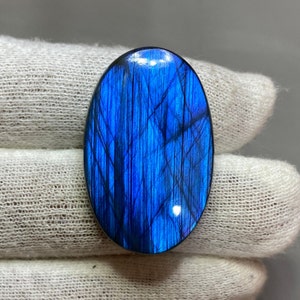 Natural Blue Fire Flashy Labradorite Gemstone Cabochon Oval Shape Loose Gemstone Blue Labradorite Cabochon Making For Pendant Jewelry