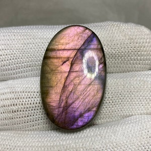 Awesome Purple Rare Flashy Fire Labradorite Cabochon Loose Gemstone 36X23X6 MM Making For Pendant Jewelry Multi Purple Labradorite Cabochon