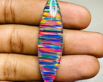 Top Quality 32.50 CTS Aurora Opal Gemstone, Fire Opal Cabochon Size 51X13X6 Mm. Healing Crystal, Loose Opal, Handmade Opal, Best For Jewelry