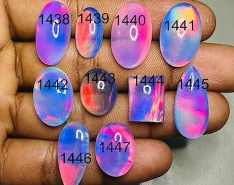 High Quality Aurora Opal Gemstone Oparex Opal Cabochon Semi Precious Opal Cabs Aurora Opal Doublet Making For Wire Wrapped Jewelry Opal Fire