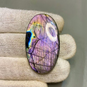 Amazing Quality Multi Purple Flashy Labradorite Cabochon Oval Shape Best For Jewelry Making 45X26X7 MM Loose Gemstone Labradorite 78.50 Crt.
